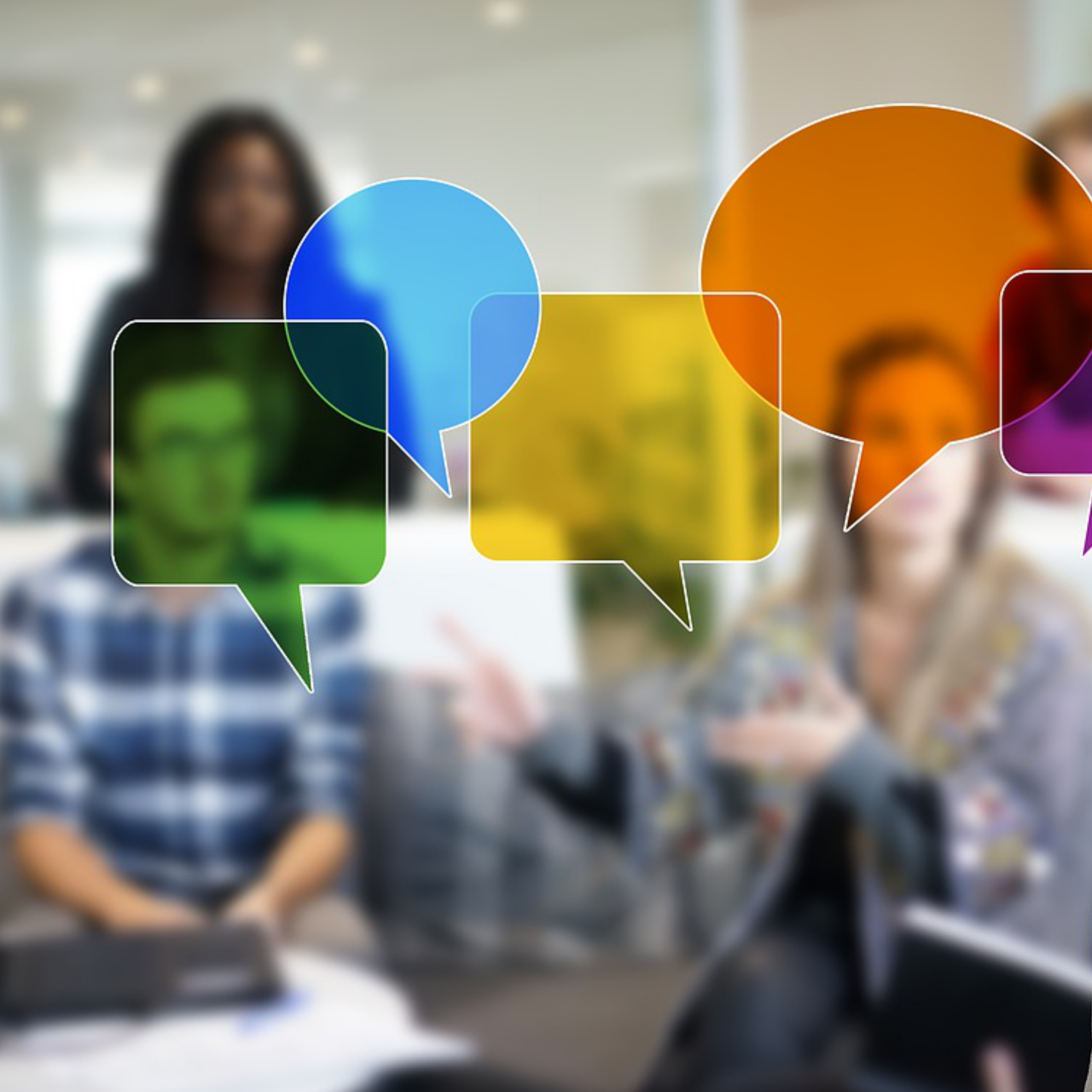 People with Chat Bubbles